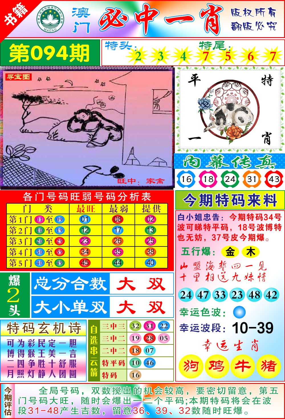 094期澳门玄机一特[图]